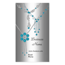 Visitenkarte-elegante blaue Juwelen auf Silber