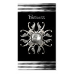 Visitenkarte-schwarzes silbernes Chrom-Juwel-Metal