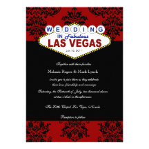 Viva Las Vegas Damast-Hochzeits-Einladung