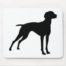 Vizsla HundeSilhouette (Schwarzes) Mousepads