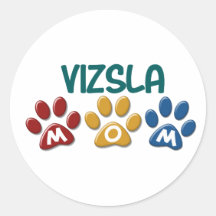 VIZSLA Mamma-Tatzen-Druck 1 Runde Aufkleber