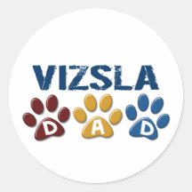 VIZSLA Vati-Tatzen-Druck 1 Runder Sticker
