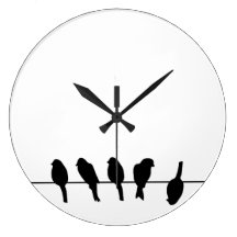 Vögel auf einem Draht - trauen Sie sich, unterschi Wanduhren