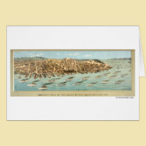Vogel-Auge Ansicht der Flotte in San Francisco Bay karten