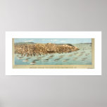 Vogel-Auge Ansicht der Flotte in San Francisco Bay Poster