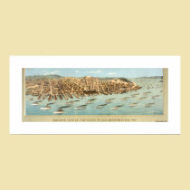 Vogel-Auge Ansicht der Flotte in San Francisco Bay poster