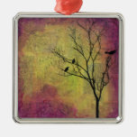 Vögel in der Baum-Silhouette Ornamente