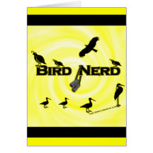 Vogel-Nerd-Silhouette Grußkarte