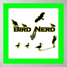 Vogel-Nerd-Silhouette Posterdruck