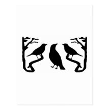 Vogel-Silhouette Postkarte