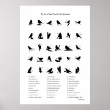 Vögel vom Nordwest (mit Namen) Plakate