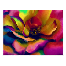 Volle Regenbogen-Rosen-Postkarte