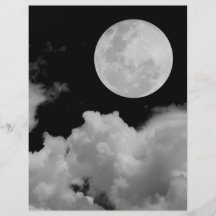 VOLLMOND BEWÖLKT SCHWARZWEISS FLYERBEDRUCKUNG