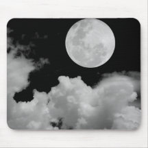 VOLLMOND BEWÖLKT SCHWARZWEISS MAUSPAD