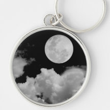 VOLLMOND BEWÖLKT SCHWARZWEISS SCHLÜSSELBAND