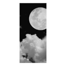 VOLLMOND BEWÖLKT SCHWARZWEISS BEDRUCKTE WERBEKARTEN