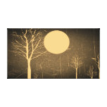 Vollmond-NachtVintage eingewickelte Leinwand Leinwanddruck