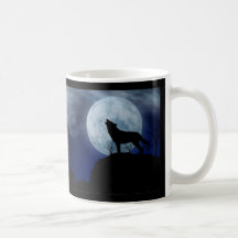 Vollmond-Wolf Kaffee Haferl