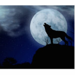Vollmond-Wolf Photo Statuen