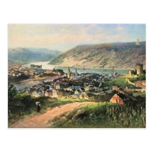 Von Astudin, Bingen morgens Rhein Postkarten