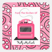 Von der Küche… von rosa Paisley u. von Retro Ofen Sticker