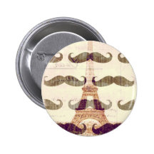 Von Paris mit dem Schnurrbart Buttons