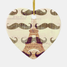 Von Paris mit dem Schnurrbart Weinachtsornamente