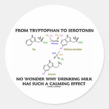 Von Tryptophan zu Serotonin (Chemie-Spaß) Runder Sticker