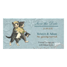 Vornehme Wedding Katzen Fotokartenvorlage