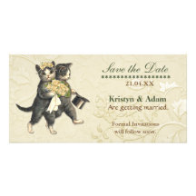 Vornehme Wedding Katzen Personalisierte Foto Karte