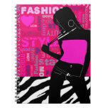 Vornehmer Popp ModeZebra heißes pink|fuschia|lilac Spiralblock