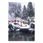 WA, Seattle-, Mondbrücke und Teich nach Winter Fotografischer Druck