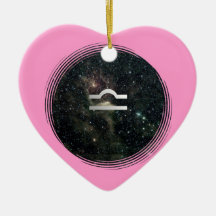 Waage-Tierkreis-Universum-Geburtstags-Romance rosa Weihnachtsornament