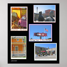 Wagen-Stadt, Feuerstein Michigan Plakat