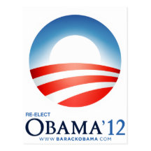 Wählen Sie Obama 2012 wieder Postkarte