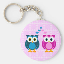 Wahre Liebe - Eulen-Cartoon Keychain Schlüsselband