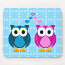 Wahre Liebe - Eulen-Cartoon Mousepad