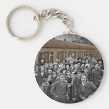 Waiting for the Train Keychain