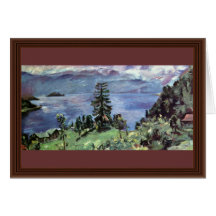 Walchensee Panoramablick von der Kanzel durch Cori Grußkarte