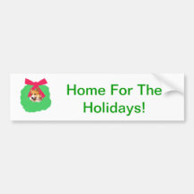 Walisercorgi-Feiertags-WeihnachtsKranz Autosticker