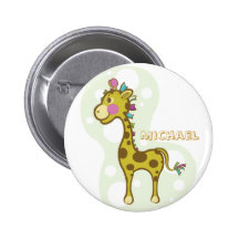 Wally der Giraffen-Charakter Button