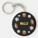 Wally Welt des Sports Keychain - Schwarzes Schlüsselbänder