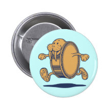 Walross-Lauftrommel Anstecknadelbutton