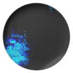 Wand-Bild im Blau und im Schwarzen. Digital Art. Teller