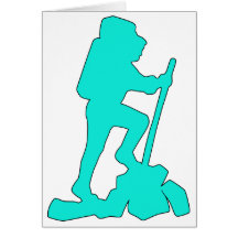 Wanderer-Silhouette-Emblem-grafischer Entwurfs-Wan Karte