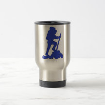 Wanderer-Silhouette-Emblem-grafischer Entwurfs-Wan Kaffee Tassen
