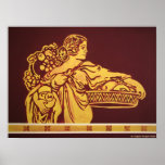 Wandgemälde der römischen Frau Plakatdruck