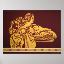 Wandgemälde der römischen Frau Plakatdruck