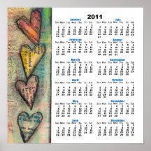 Wandkalender-Plakat der Herz-2011