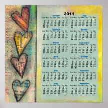 Wandkalender-Plakat der Herz-2011